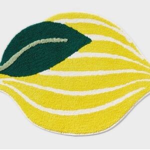Room Essentials Yellow and Green Lemon Shaped Bath Mat
